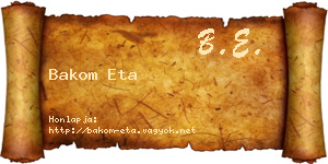 Bakom Eta névjegykártya
